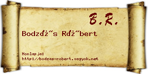 Bodzás Róbert névjegykártya